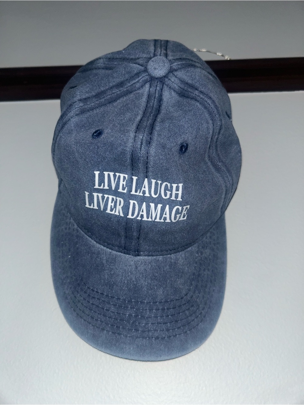 Amazon Navy Baseball Cap with White Embroidered Slogan